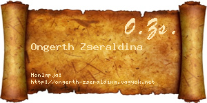Ongerth Zseraldina névjegykártya